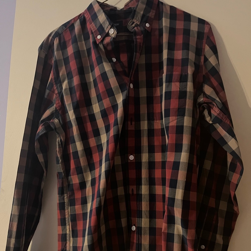 Mens J Crew plaid long sleeve button down shirt